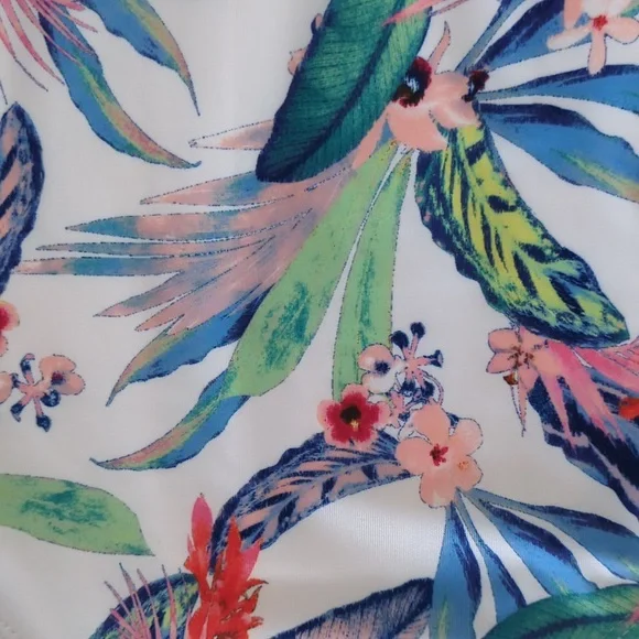 Oasis Ruffle Tropical Floral One Piece Swimsuit XXL Blue White - Picture 5 of 16